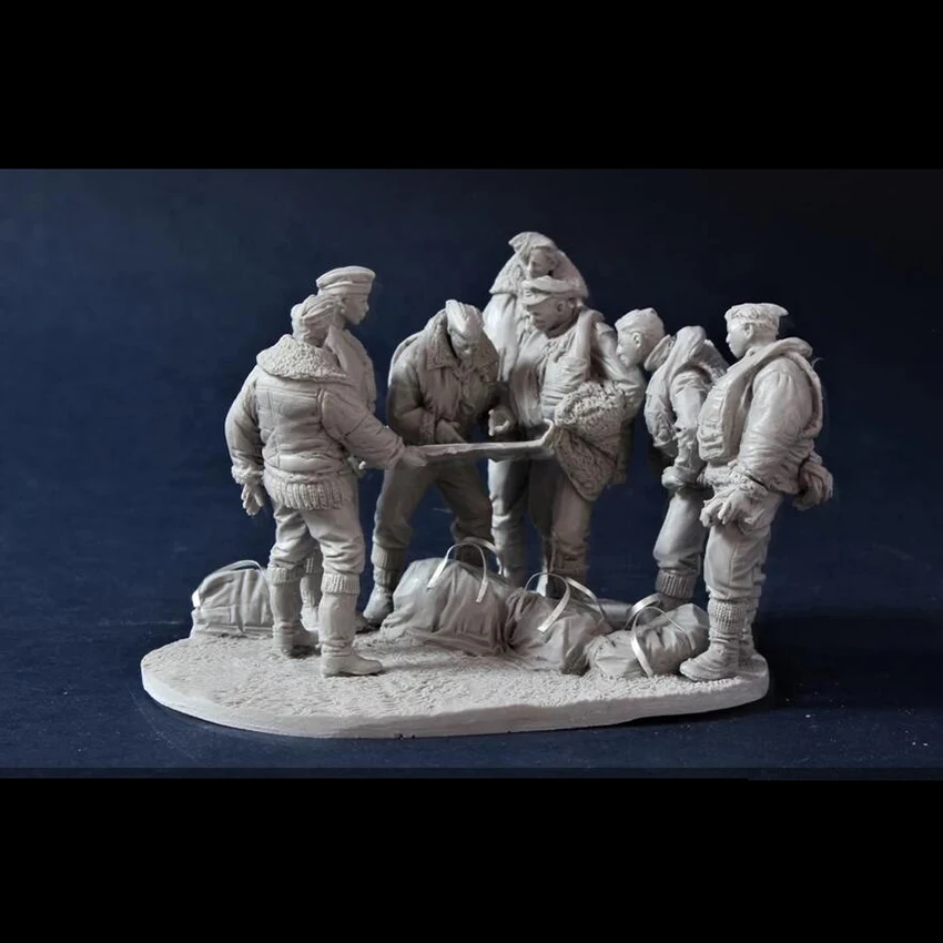 Resin soldier 1/32 54mm   ancient Coastal Crews with base  7 figures Model Unassambled Unpainted  Figure Building Kit