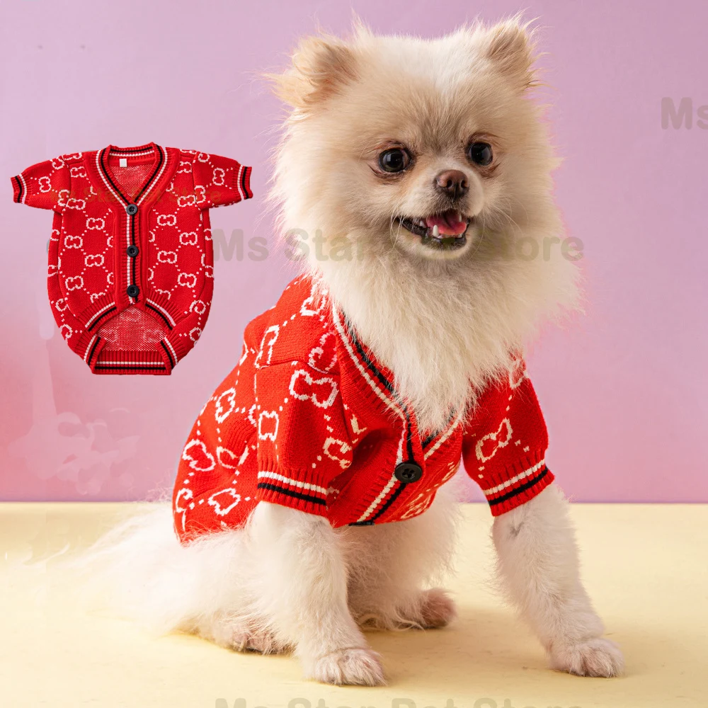 Dog Knitted Sweater Soft Warm bulldog Autumn Winter Sweater Pet Puppy Pullover Coat Small Medium Dogs Apparel Costumes