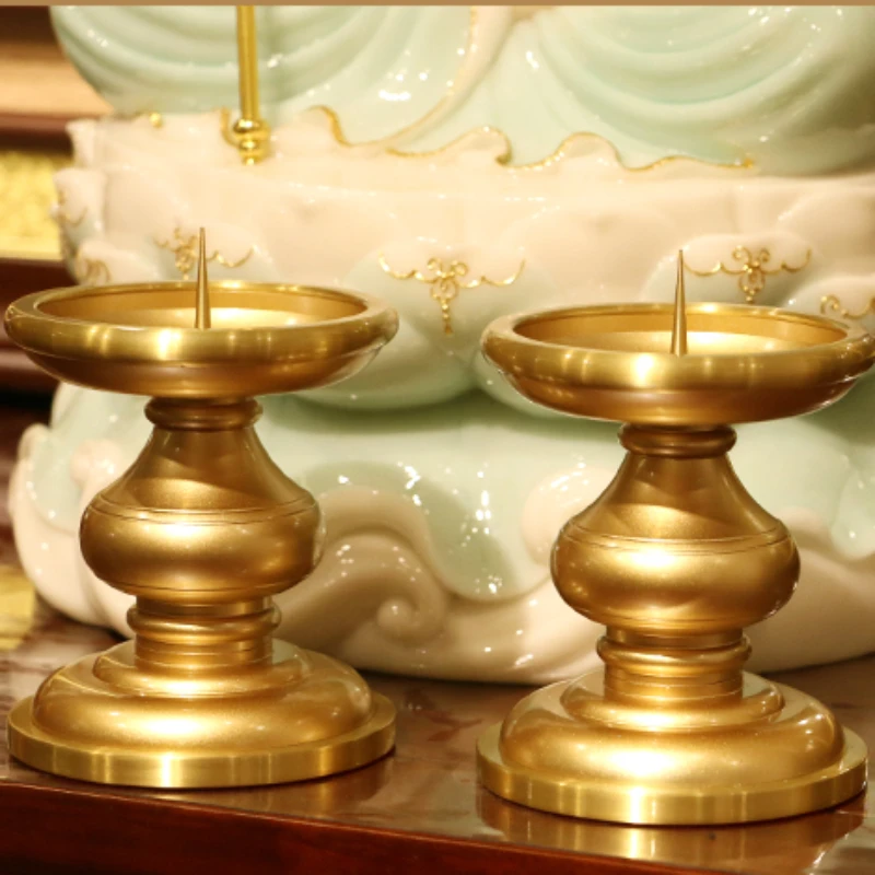 Round Pure Copper Supply Decoration Burner Butter Candlestick Buddha Bottle Cup Home Worship Incense