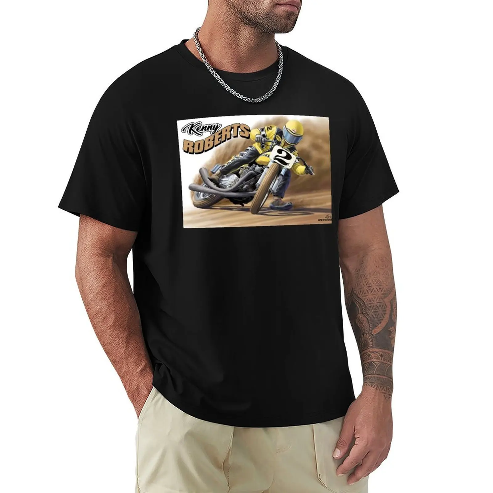 Ken Roberts Flat Track T-Shirt Plus Size Lightweight Top