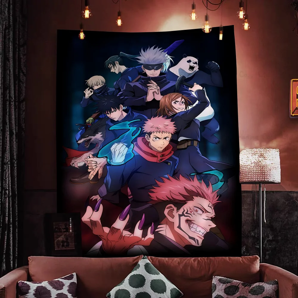 Anime Gojo Satoru Cartoon Tapestry Bohemian Wall Tapestries Mandala Home Decor