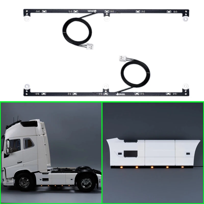 1 Set Voltage 5V Side Skirt Lights for 1/14 Tamiya RC Truck Car VOLVO FH16XL 750 4X2 56375 Diy Parts Toys