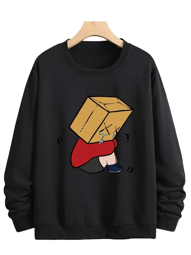 

Sad Sweater Valentines Day Mens Warm Pullover 2025 Autumn and Winter Round-neck Hoodie Is for Both Men and Women Top