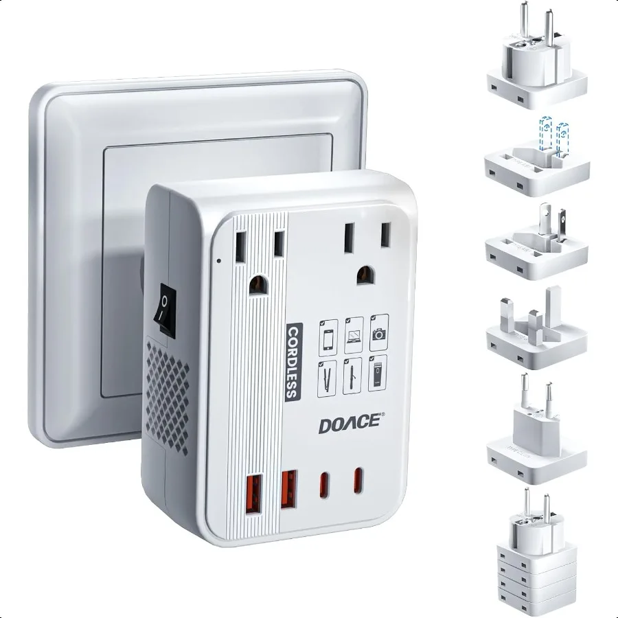 

350W Cordl Voltage Converter AI 220V to 110V Converter and 50Hz to 60Hz Transformer Power Convertor Adapter Combo US to AU UK E