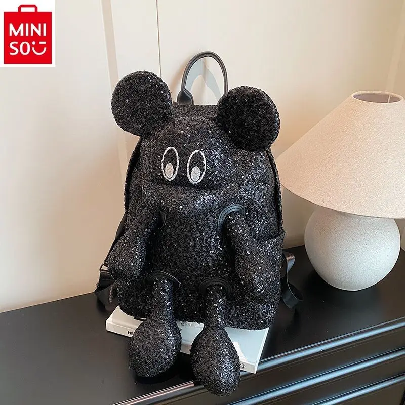 Disney mode paillettes Mickey sac à dos 2025 nouveau extérieur grande capacité à la mode polyvalent loisirs stockage sac à dos