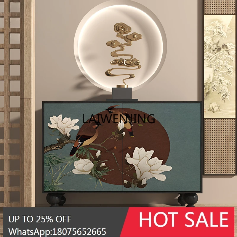 MJY flower full moon storage solid wood entrance integrated storage storage decorative cabinet