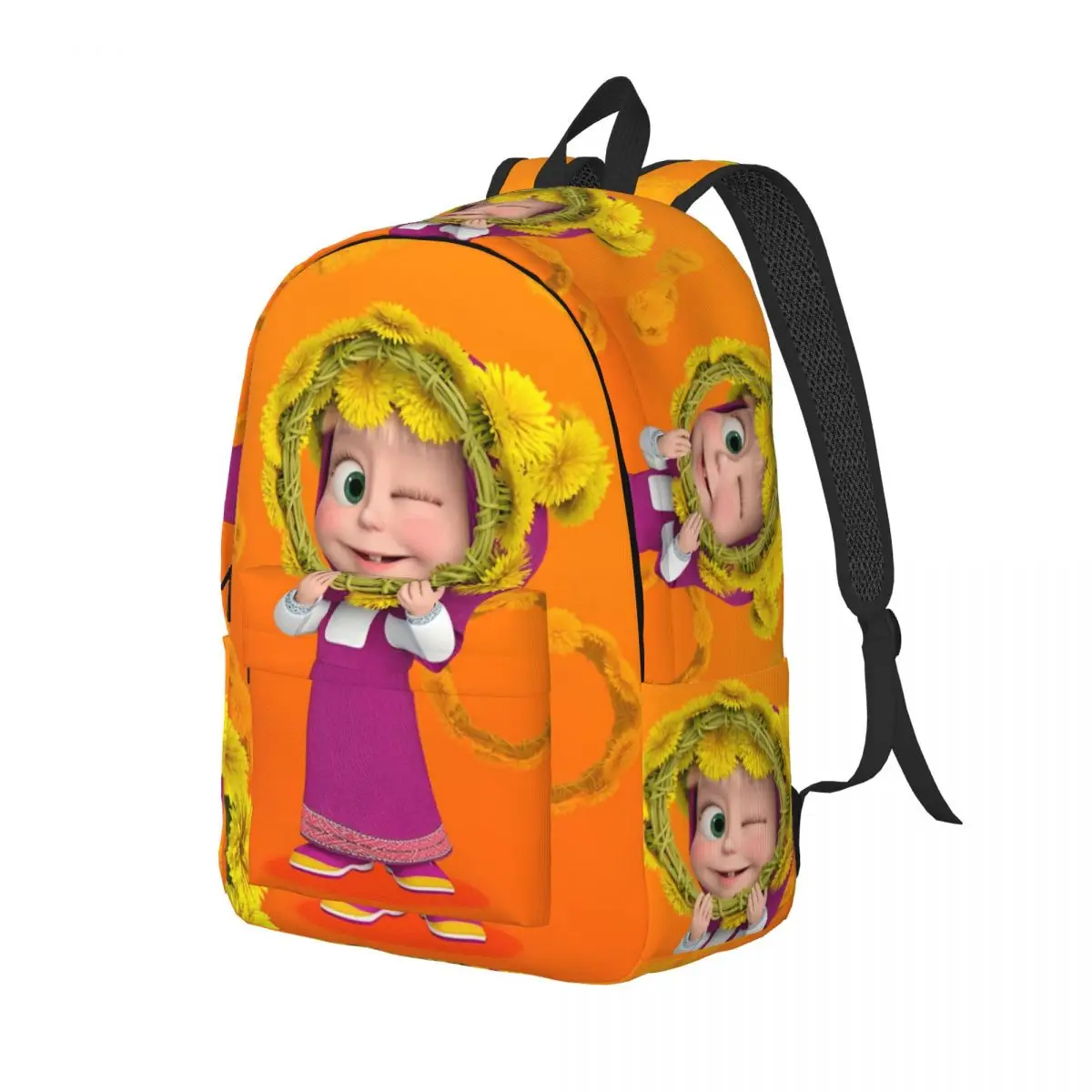 Niedlicher M-Mascha und Bearr, bunter Rucksack, Grundschule, weiterführende College-Schüler, Büchertasche, Teenager-Tagesrucksack, langlebig