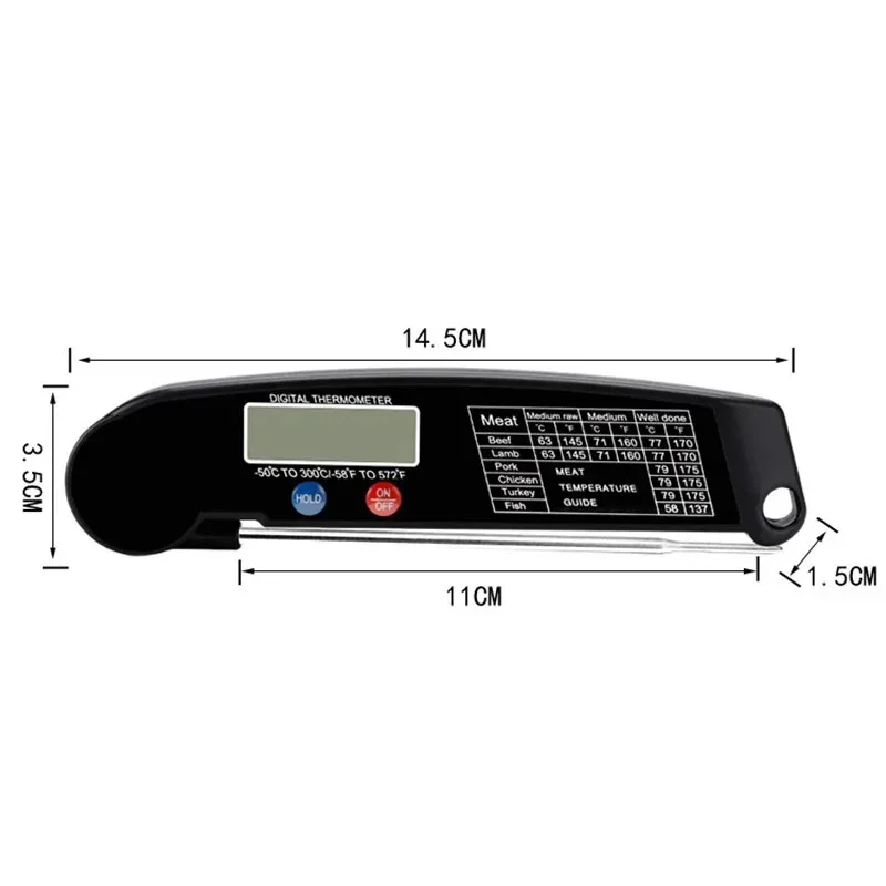 Digitales Küchen-Lebensmittelthermometer für Fleisch, Wasser, Milch, Kochen, Lebensmittelsonde, Grill, elektronisches Ofenthermometer, Küchenutensilien