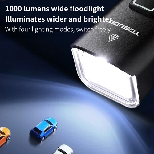 Imagen 2 del producto TOSUOD luz de bicicleta 1000/1200/1500LM tipo C faro delantero de aluminio lámpara LED luz de ciclismo de liberación rápida 4800mAh linterna