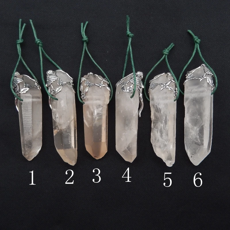 925 Sterling Silver Angel Necklace Pendant Men,Natural Stone Quartz Luxury Quality Jewelry New 70x21x22mm 35g