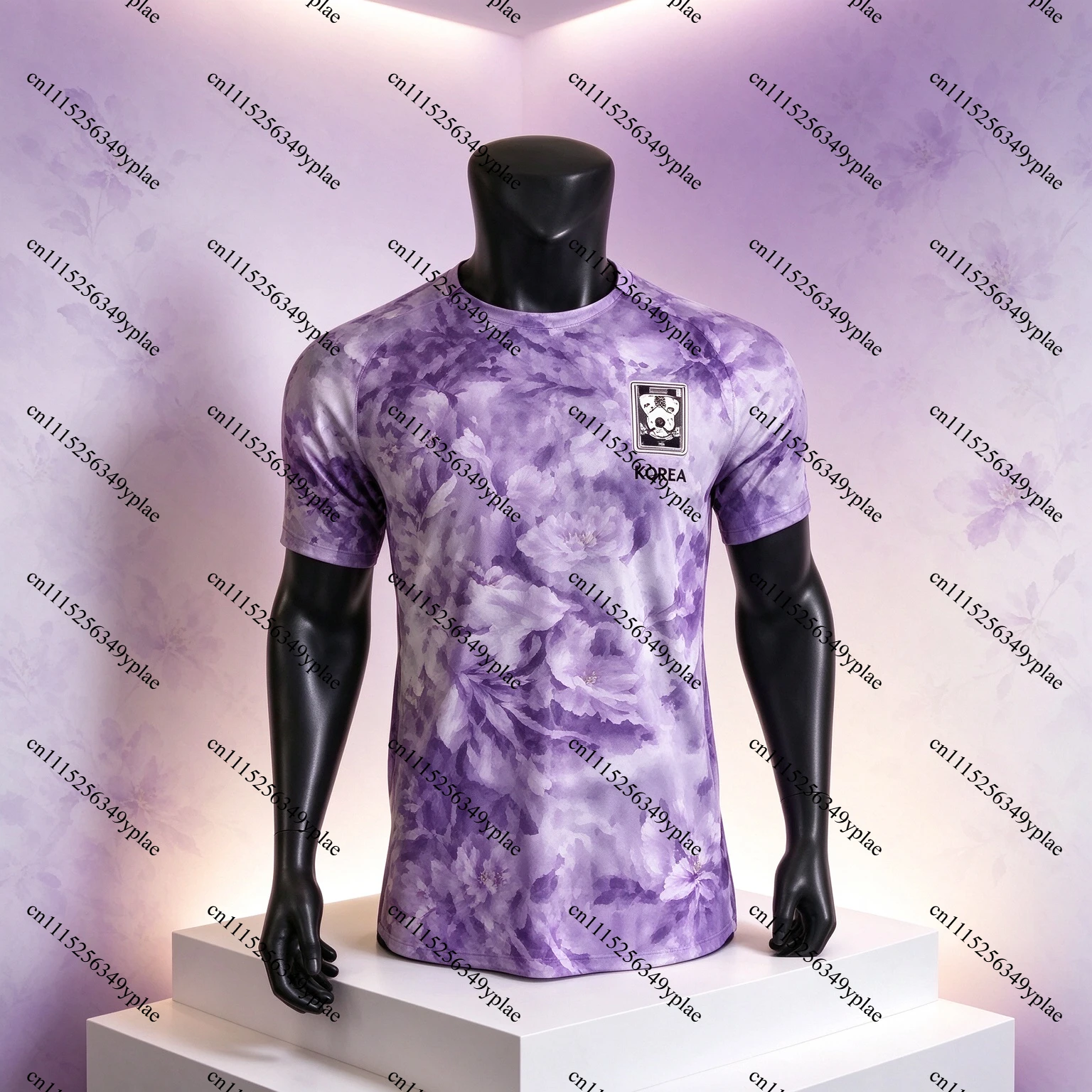 2026 South Korea Fan Style Away Jersey 2026 Purple Floral Football Shirt Player Version Soccer 3D Printing Parent-child Tee