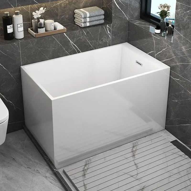 For Small Apartment Japanese Style Acrylic Deepened Integrated Molding Independent Bathtub Mini Deep Bubble Seat Soaking Tub