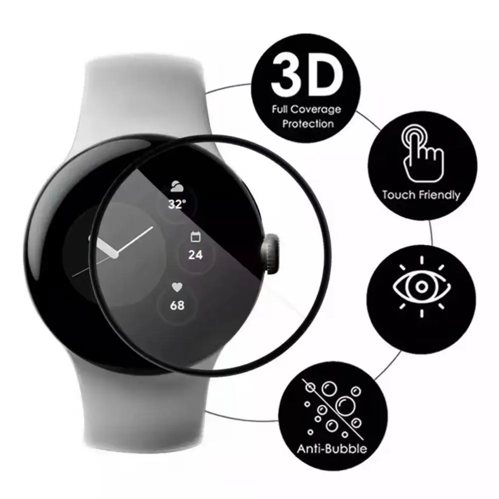 Para Google Pixel Watch3 película protectora Smartwatch cubierta de pantalla HD pantalla de seda película suave sensación suave y sedosa a prueba de caídas a prueba de aceite