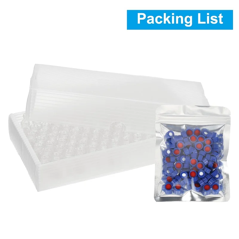 AU61-2Ml Autosampler Vial, HPLC/GC Vials 9-425 Lab Clear Vials Sample Vial Screw Cap Writing Patch