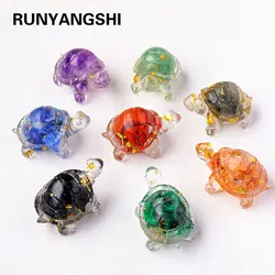 1PC Natural Crystal Rough Stone Turtle Statue Reiki Stone Tortoise Figurine Amulet Fengshui Sculpture for Home Office Decoration