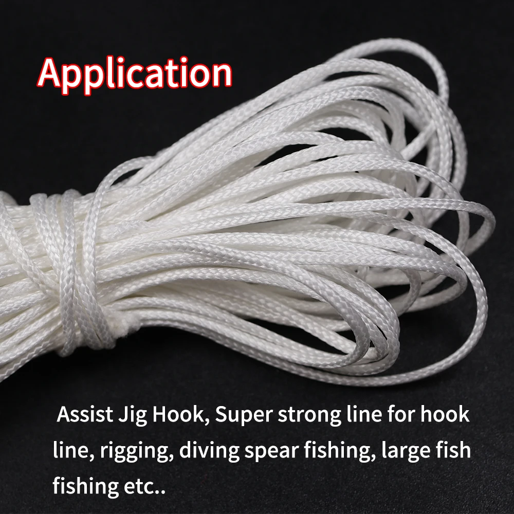 Elllv 5M 16 Strands PE Braided Line Strong Hollow Core Assist Rope for Binding Jigging Hook Saltwater / Diving Spear Fishing