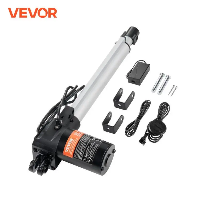 Actuador lineal VEVOR de 24V, controlador de Motor lineal eléctrico de 250mm, 300mm, 1000N con protección IP44 para uso doméstico, TV, sofá, elevación