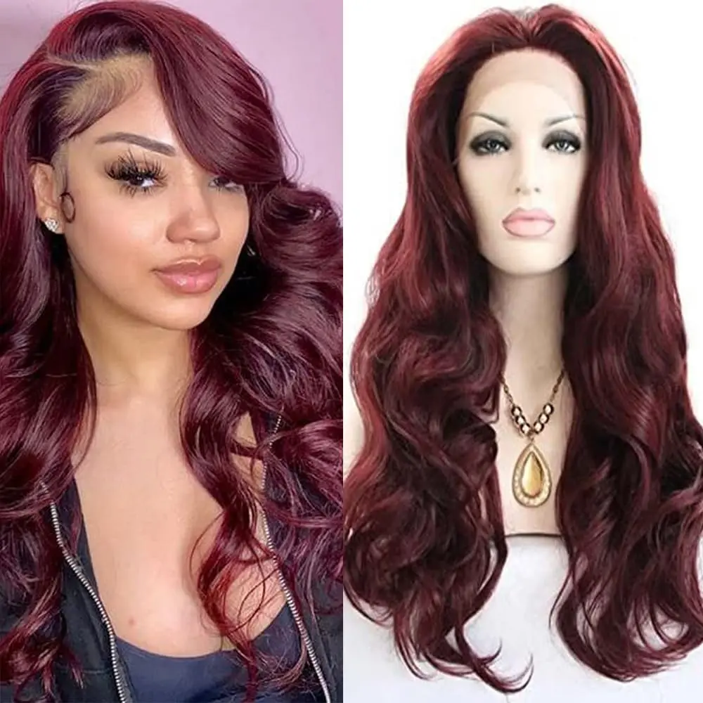 150% الكثافة 13x4 الدانتيل الجبهة باروكة من شعر طبيعي طويل الجسم موجة 18-24 بوصة شعر مستعار المرأة بوب شعر مستعار 99j بورجوندي شعر بشري أحمر