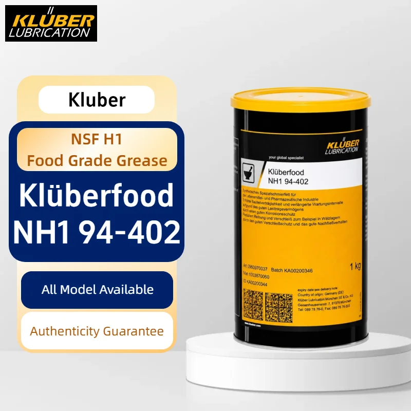 Original Kluber Klüberfood NH1 94-402 Food Grade Synthetic Bearing Grease NSF H1 High Temp Lubricant for Food Machinery