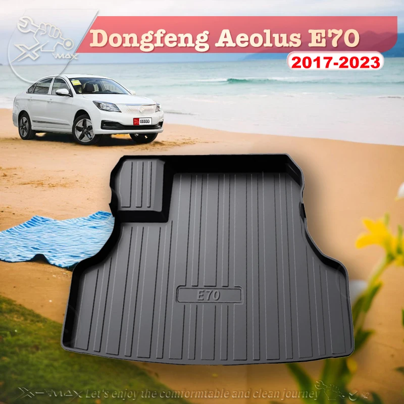 

For Dongfeng Aeolus E70 2017-2023 Custom Fit Car Trunk Mat All Season Black Cargo Mat 3D Shaped Laser Measured Trunk Liners