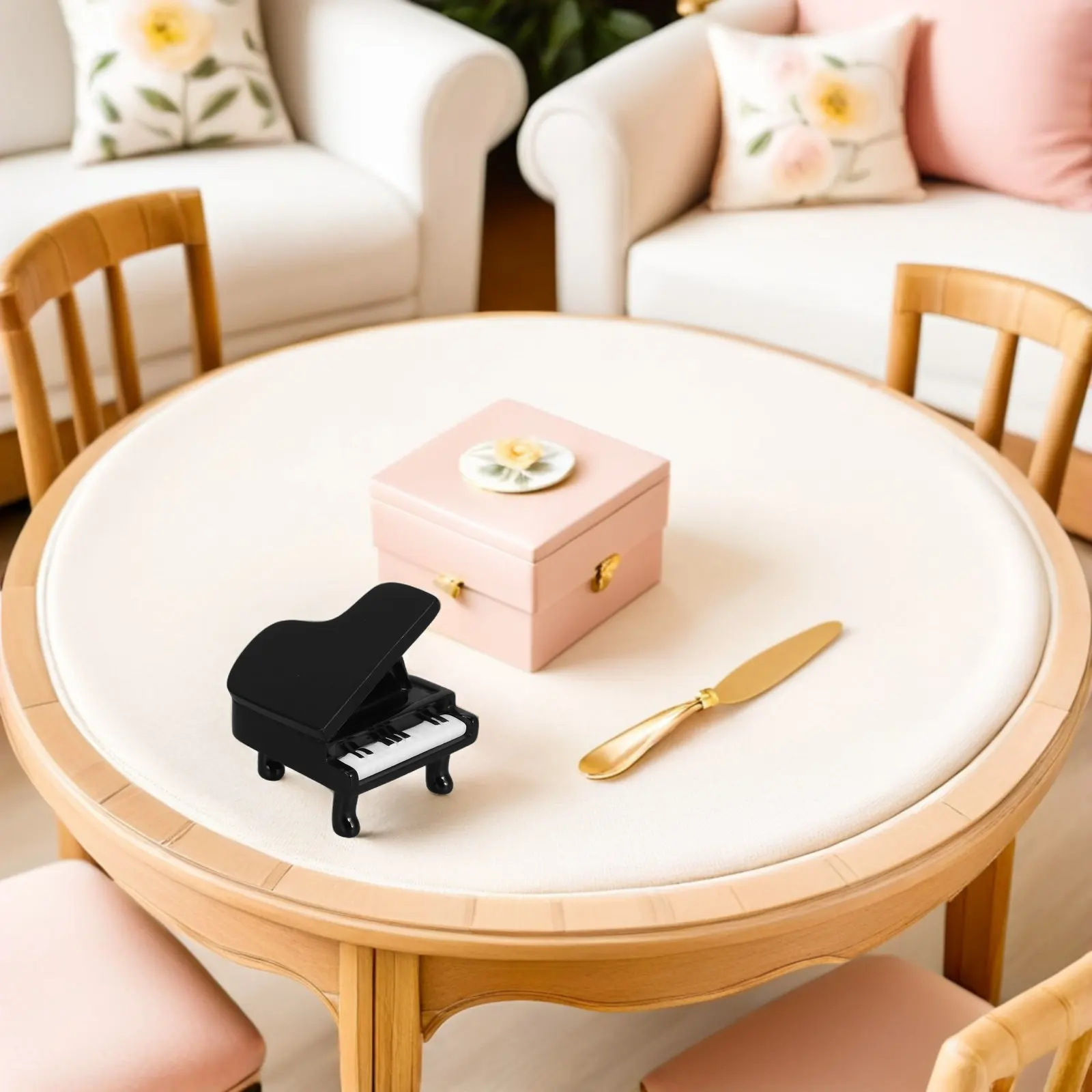 

Набор из 10 миниатюрных розовых фортепиано для кукольного домика, изящные музыкальные инструменты из смолы, декор для рабочего стола