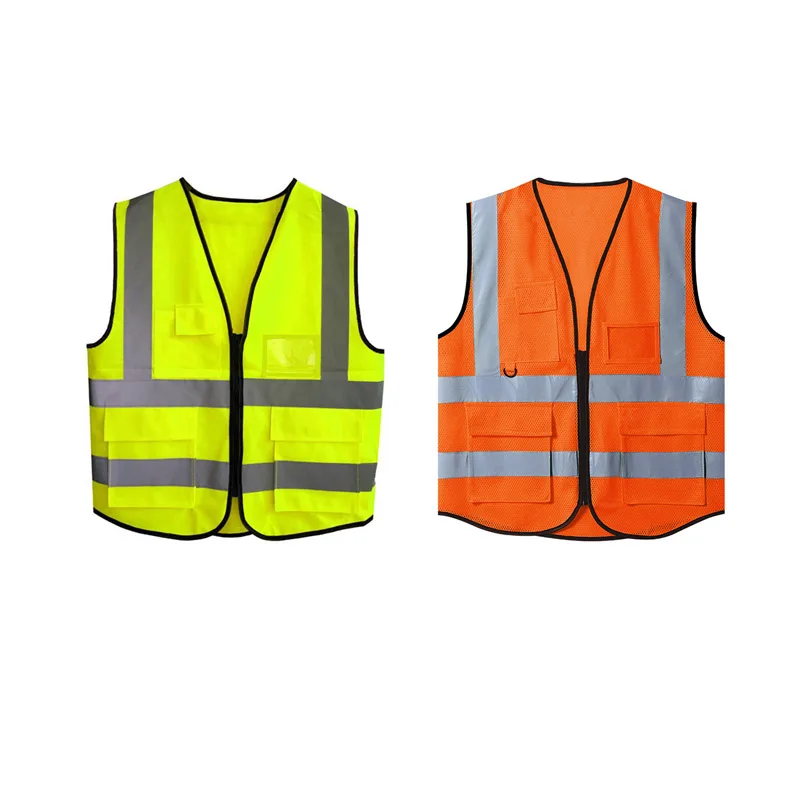 2-delige sets Reflecterende veiligheidsvesten Verstelbare reflecterende veiligheidskleding met meerdere zakken Reflecterend vest voor hardlopen Fietsen