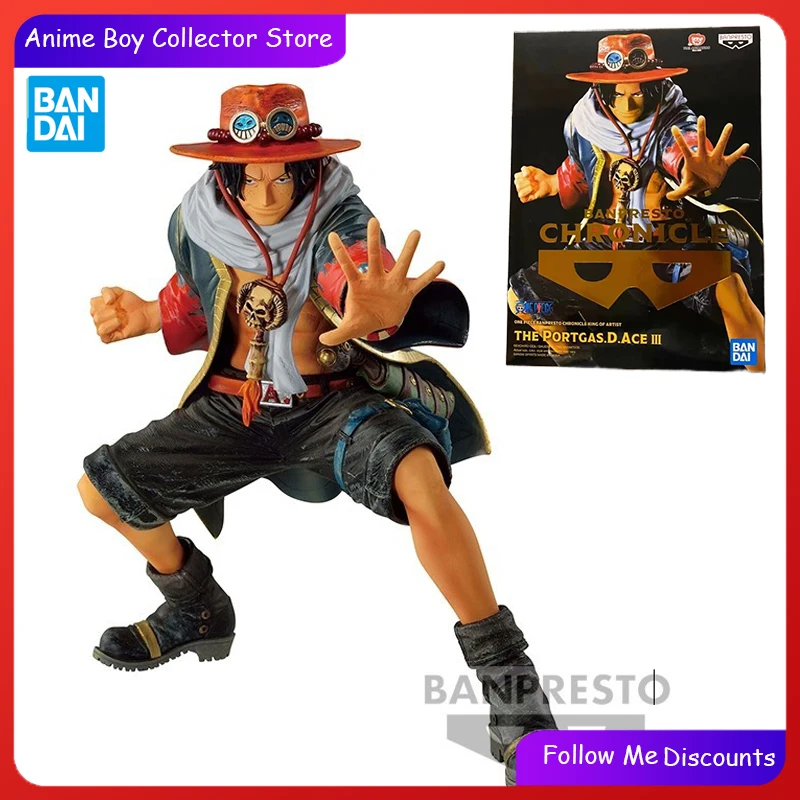 

Bandai Original ONE PIECE Anime Figure King of Artist The Portgas D ACE Action Figures Model Collectible Ornament Toys for Kids