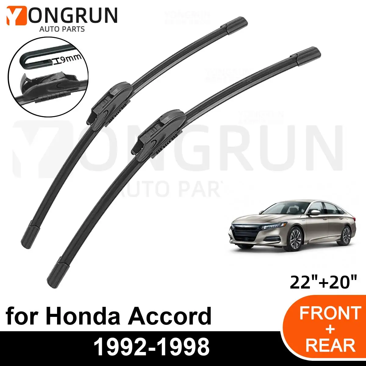 

Car Front Windshield Wipers For Honda Accord 1992-1998 Wiper Blade Rubber 22"+20" Car Windshield Windscreen Accessories