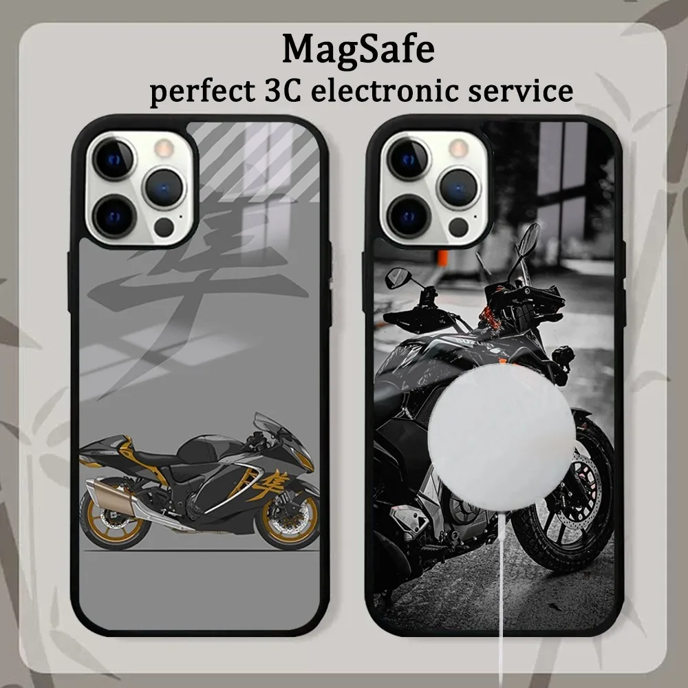 S-Suzuki Hayabusa GSX 1300 R Car Phone Case Magsafe Phone Case For iPhone16 15 14 13 12 11 Pro Max Plus Mini Shockproof Mirror W