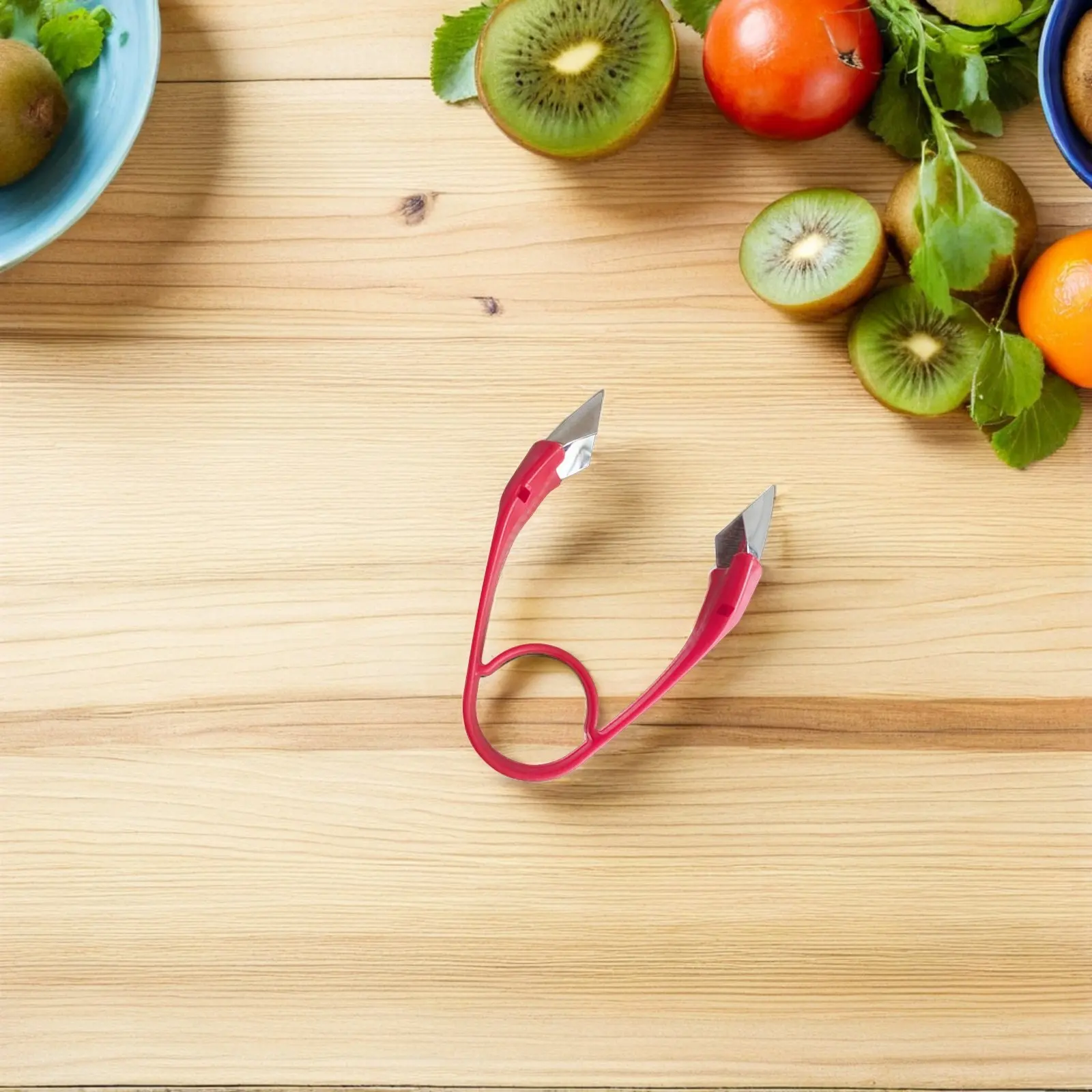 Stainless Steel Strawberry Huller Red Color Stem Remover Kitchen Tool Tomato Cherry Core Remover Fruit Corer Strawberry Corer view 3