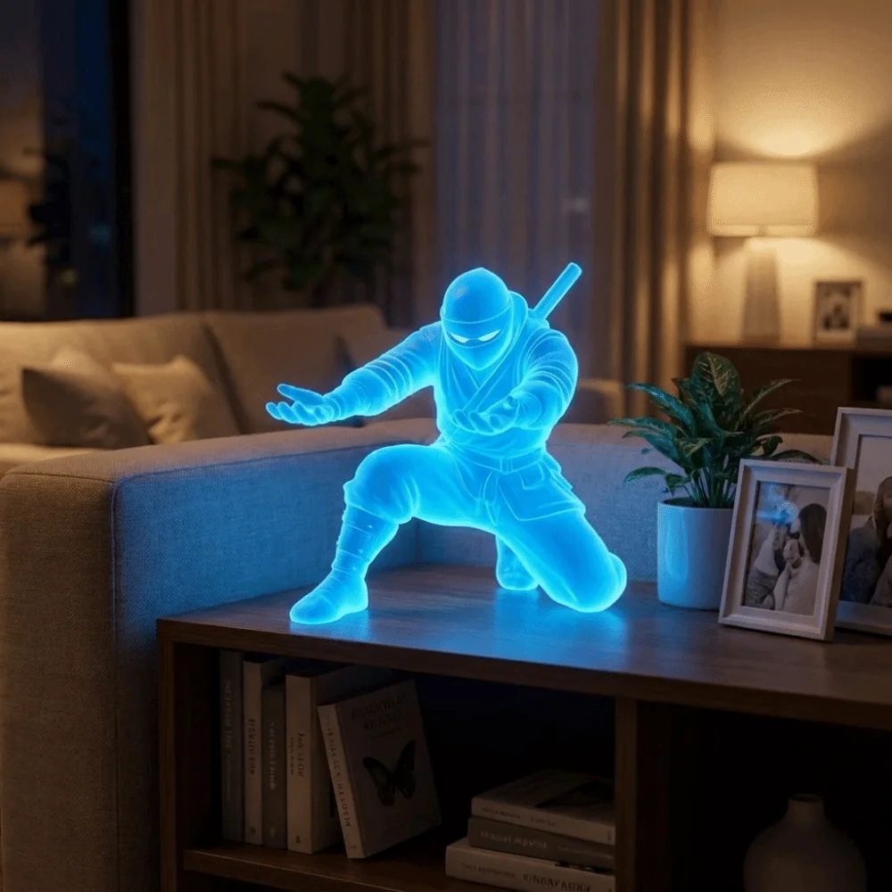 3D Printed Luminous Ninja Pen Holder Ninja Character Plastic Ninja Shaped Pen Stand Multi-Functional Desktop Organizer Home