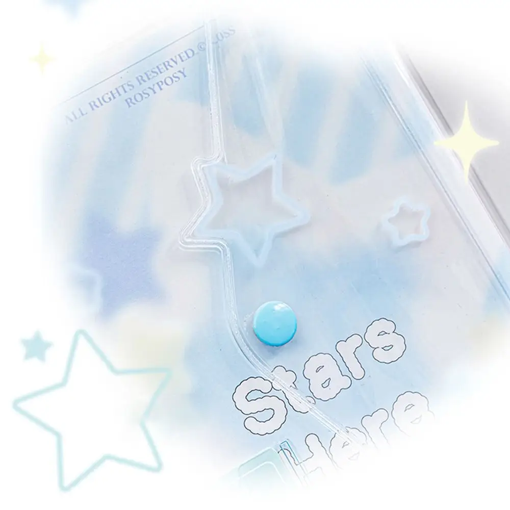 Stars Binder Notebook Jounral PVC Cover Loose-leaf Diary Book Handbook Photo Cards Organzier Kawaii School Stationery