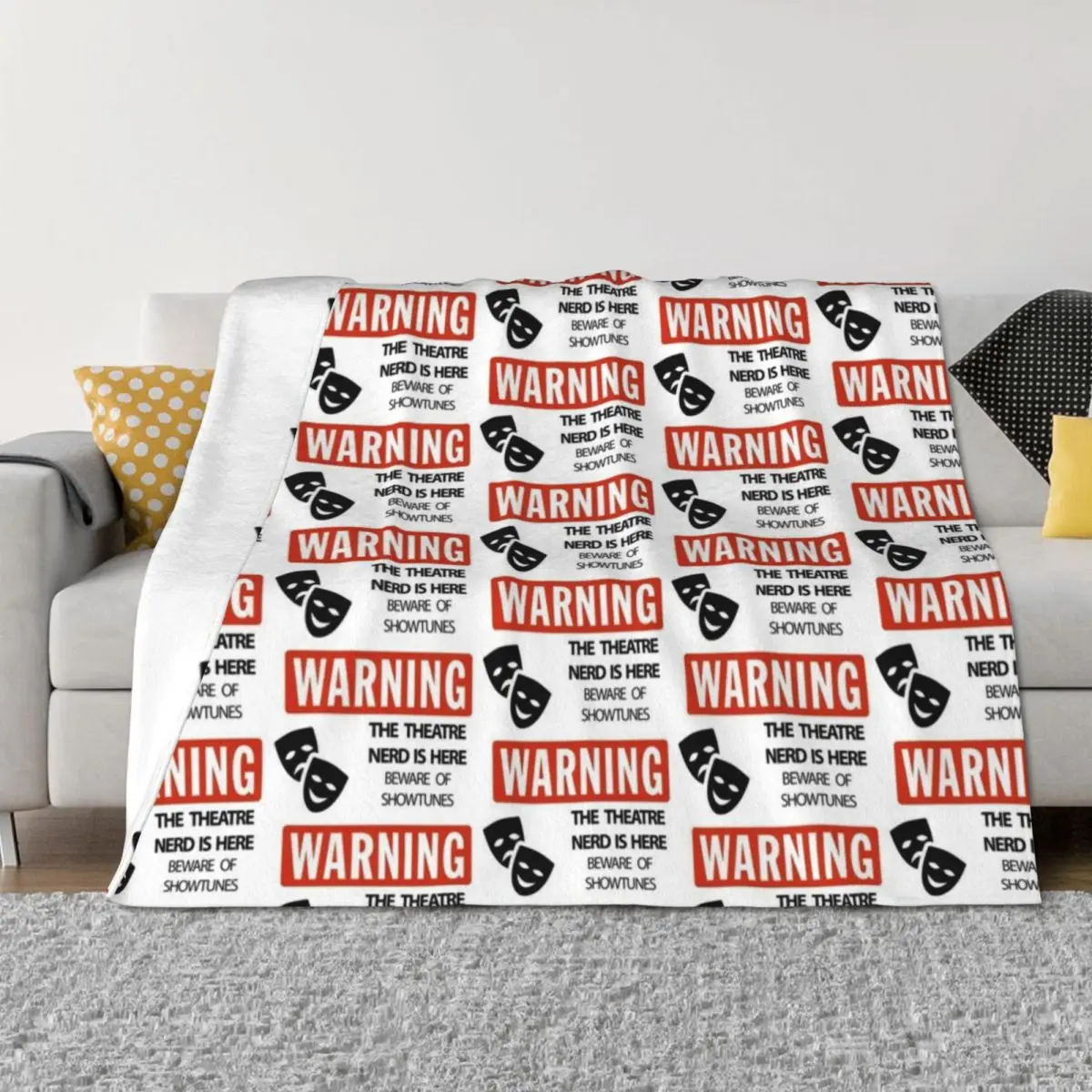 

WARNING Theatre Nerd Throw Blanket Luxury for babies Decorative Sofas Flannels Blankets