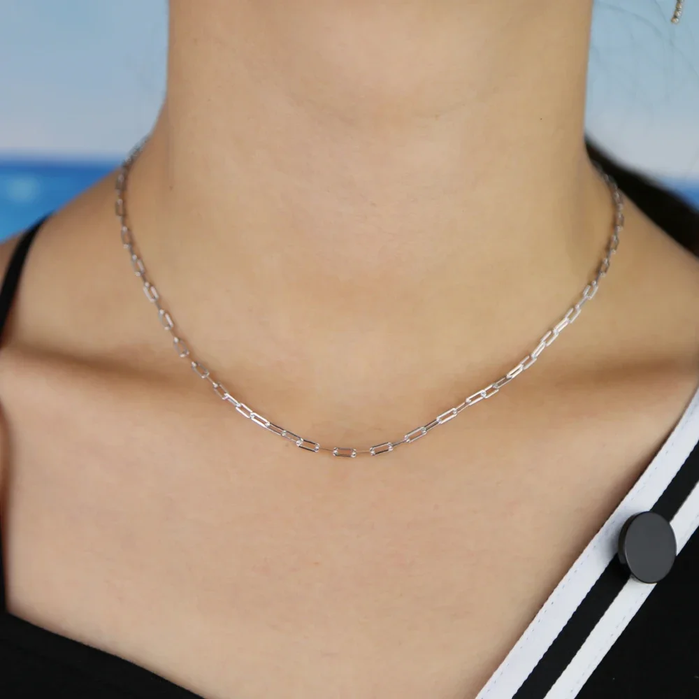 2025 جديد بسيط 925 فضة مربع ربط سلسلة القلائد للنساء كلاسيكي خاتم هدايا مجوهرات أنيقة #4
