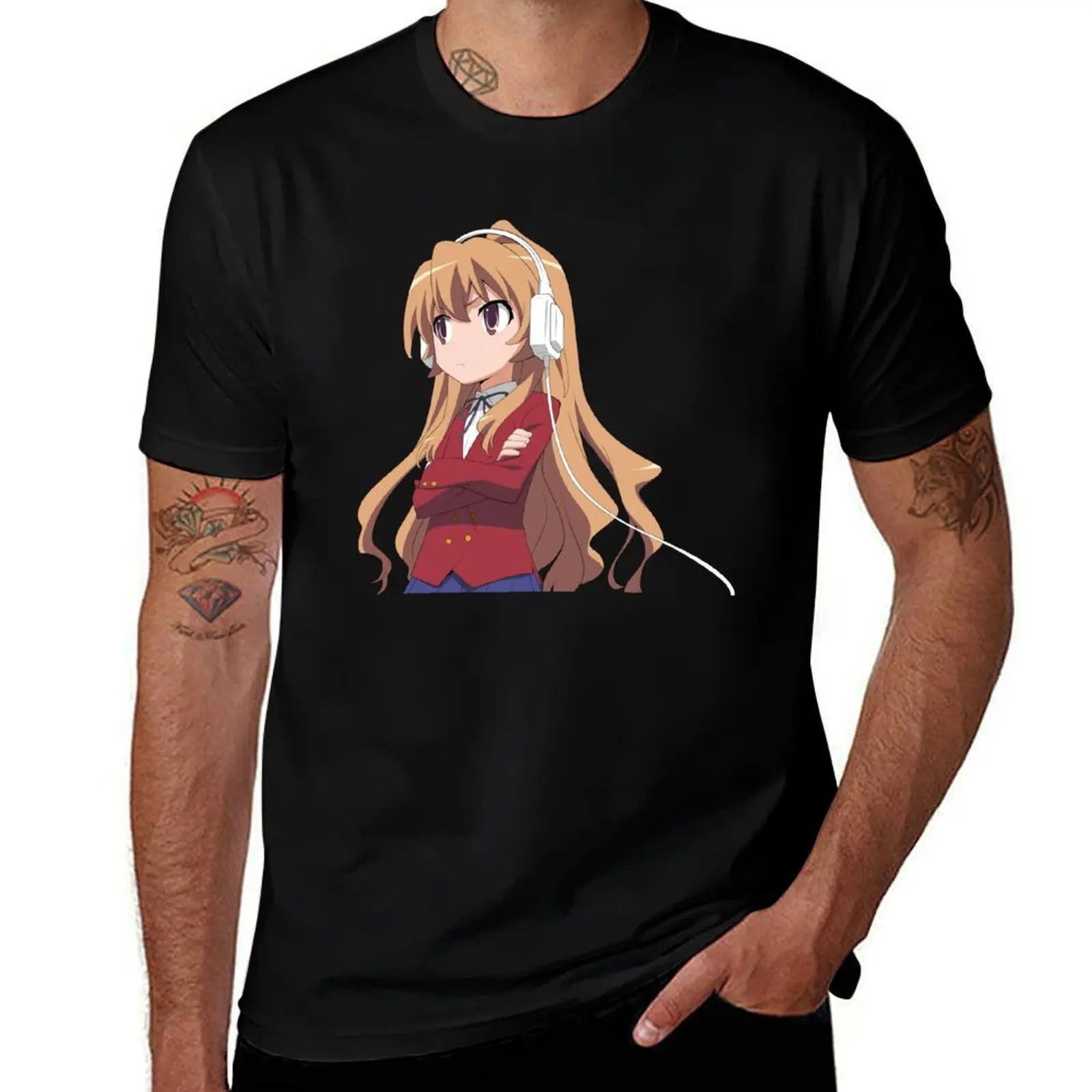 ToraDora Taiga Headphones T-Shirt plain customizeds korean fashion for a boy heavy weight t shirts for men