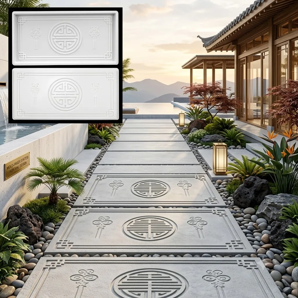 Chinese cement mold, outdoor landscape stone, concrete pavement brick, suitable for garden, courtyard, and small path