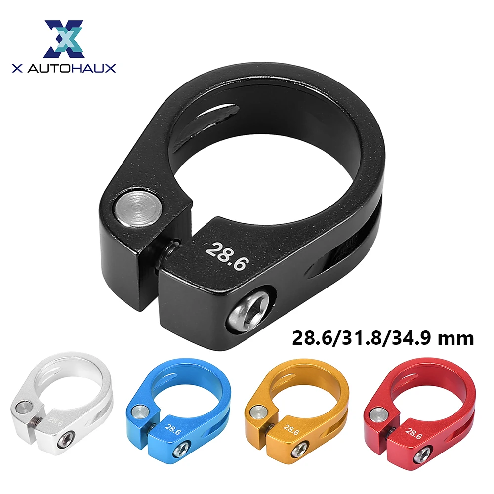 X Autohaux 28.6/31.8/34.9 mm Aluminium Alloy Bicycle Seat Post Clamp Adapter Saddle Clamp Replacement MTB Bike Parts