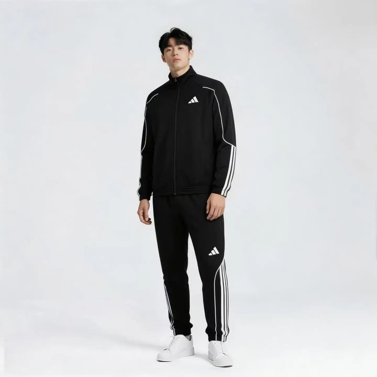 adidas Unisex Tracksuit Jacket And Straight Pants 2 Piece Sports Set For Outdoor Hiking Fitness JN1817