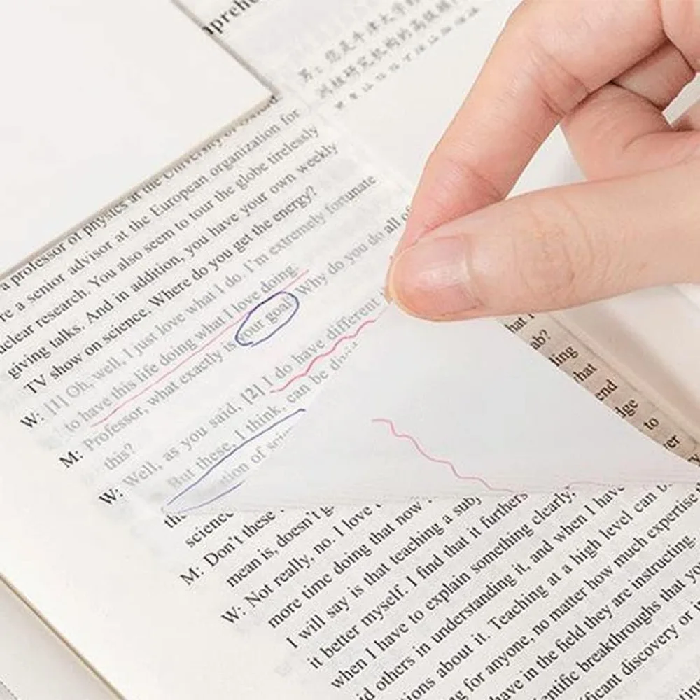 50PCS Clear Waterproof Scrapbook Self-Adhesive Note Paper Kits School Students SuppIies Memo Pad Transparent Sticky 3×4 Inches