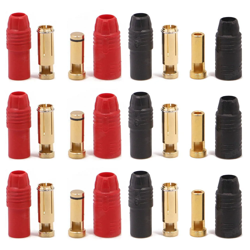 

​6Pair AS150 Connector Male and Female Plug 7mm Gold Plated Banana Plug Set 150A High Current Connector for Battery ESC Charge