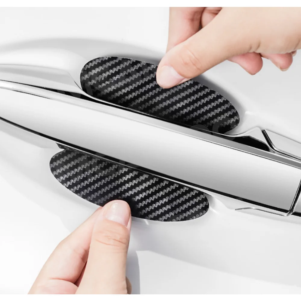 Car Stickers Door Handle Anti Scratch Resistant Cover Carbon Fiber Protector Exterior Accessories Autos Accesorio Trim