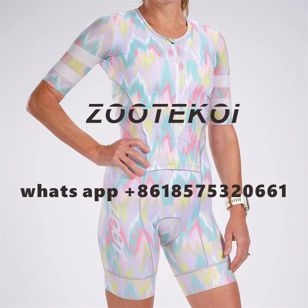 Zootekoi New Women Short Sleeve Cycling Skinsuit Ciclismo Summer Triathlon Mtb Bike Bodysuit Feminina Bike Monkeys Jumpsuit