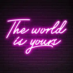 Neon Sign The World Is Yours Neon Led Sign Boy Girl Bedroom Game Room Decor Wall Hanging Neon Lights Personalized Gift Birthday