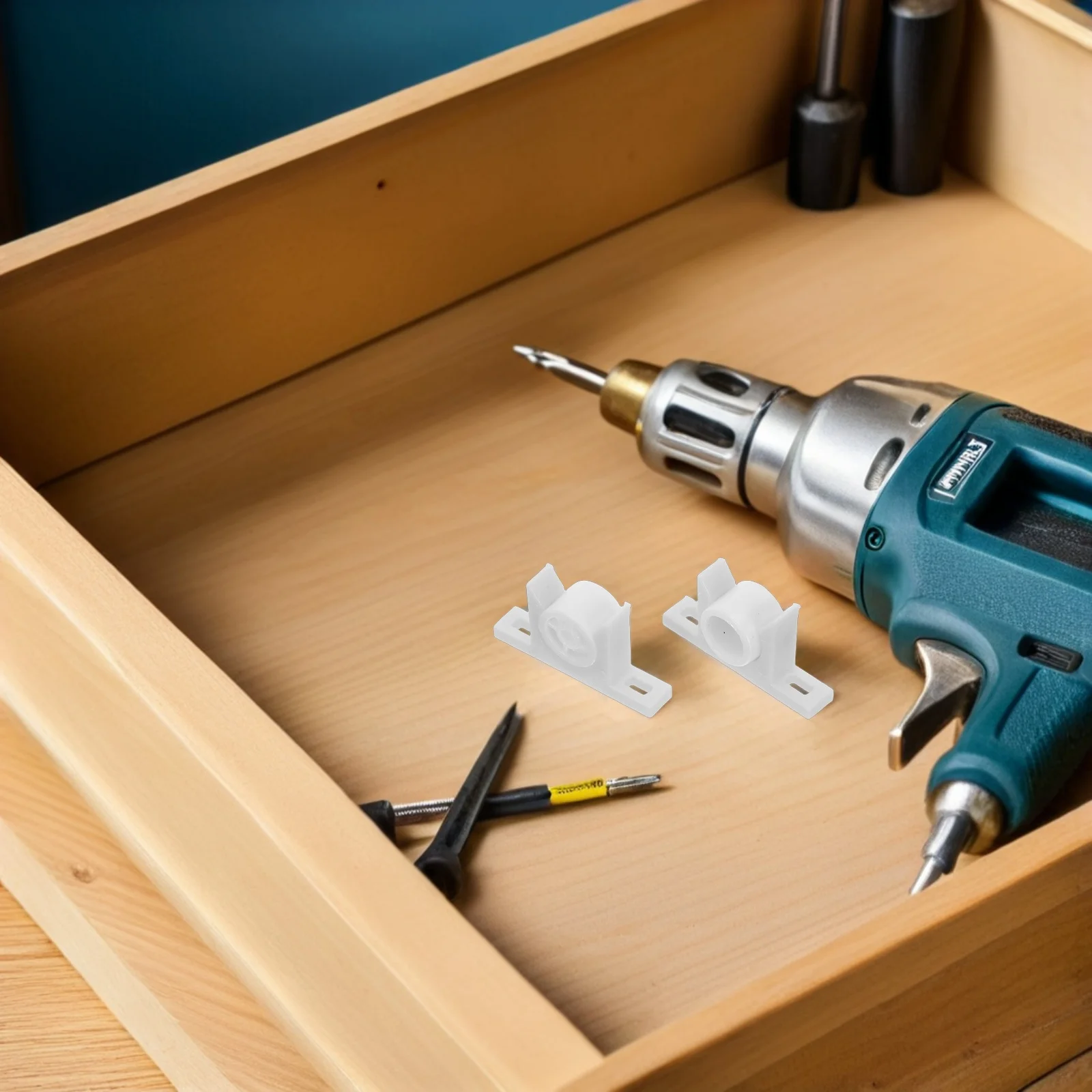 

30Sets Plastic Cabinet Door Latch Screw False Front Drawer Clips Push Catch Cupboard Hardware Kitchen Closet Cabinet Closures