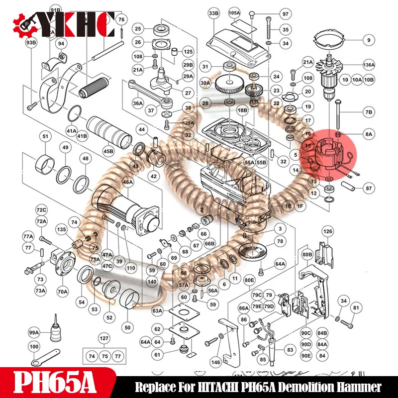 2Pcs Stator Spring Pure Copper Ear Spring Replace For HITACHI PH65A PH 65A Angle Grinder Spring Coil OF Electric Hammer