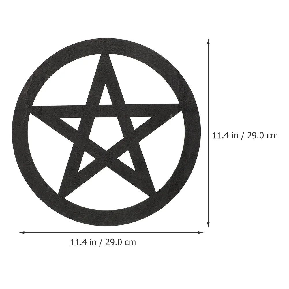 

2Pcs Wood Pentacle Ritual Object Meticulous Craftsmanship Practical Desktop Decoration Ceremony Props Altar Supply