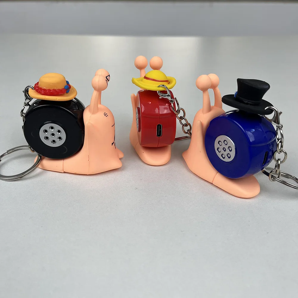 Anime One Piece Den Den Mushi Model Toys Cartoon Luffy Sabo Ace Snail Shaped Phone Recording Sound Toys for Kids Children view 4