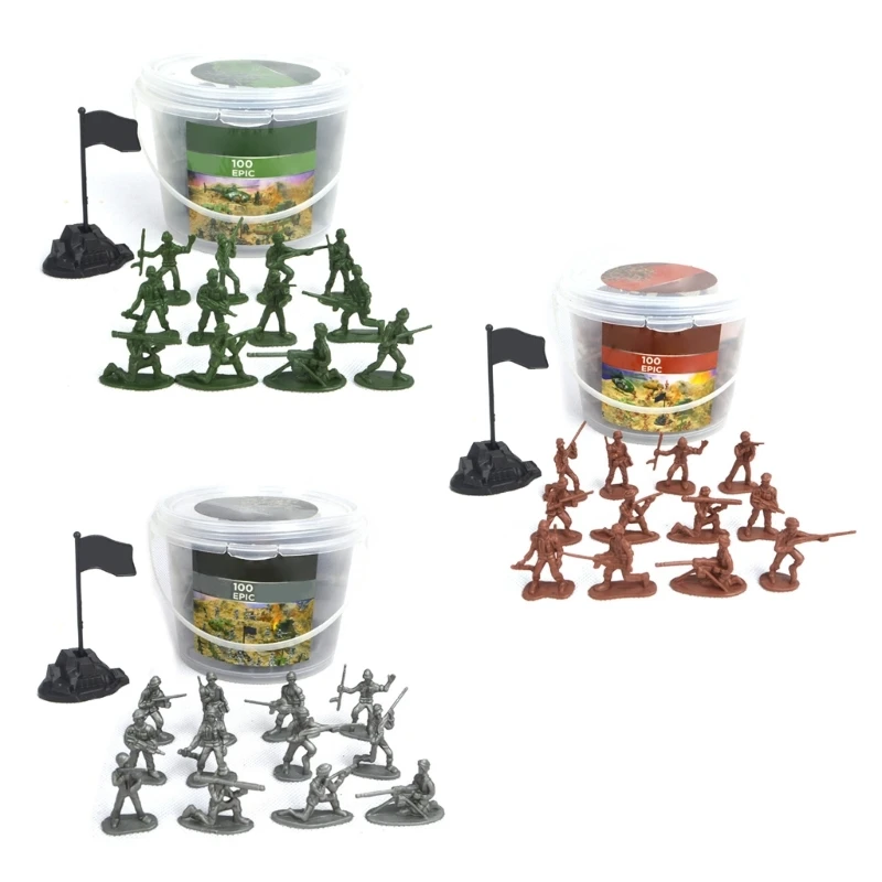 100PCS Children Toy Mini Military Soldiers Figures Models Playset Desk Decor