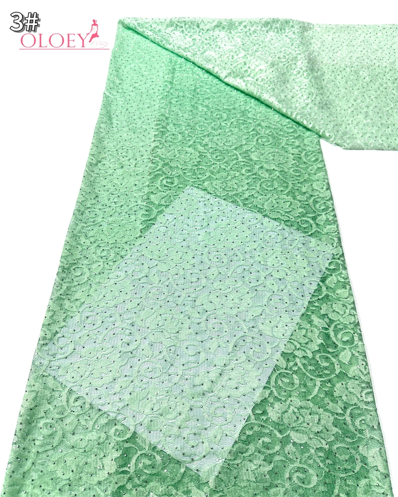 

OLOEYLuxury African Sequence Lace Fabric 2025 High Quality Sequins Lace Embroidery Beaded Mesh Fabric For Women Wedding Party Dr