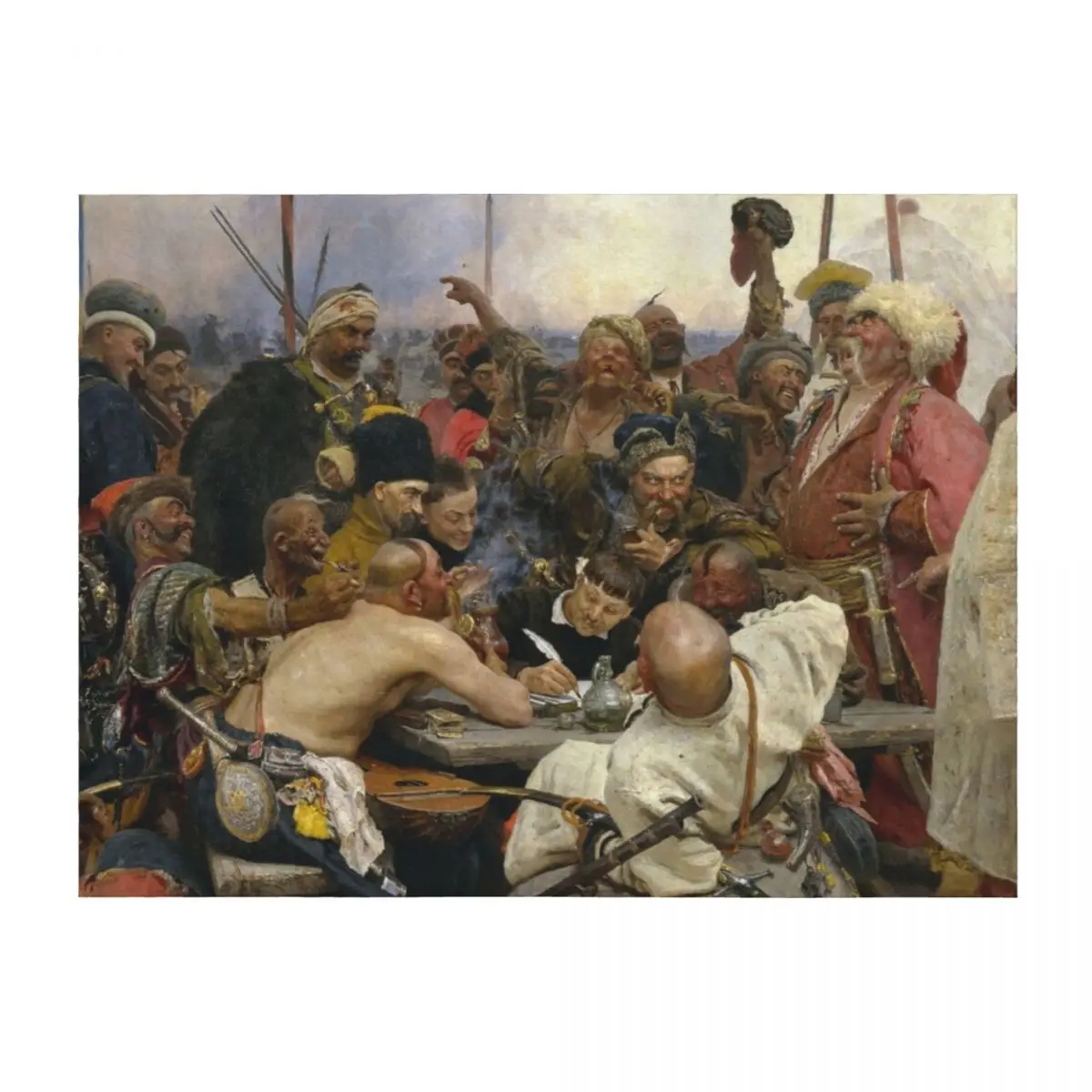 

The Reply of the Zaporozhian Cossacks to Sultan Mahmoud IV - Ilya Repin Throw Blanket Luxury Brand Plaid on the sofa Blankets